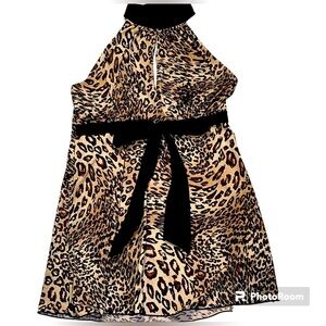 BCX leopard print halter top size medium